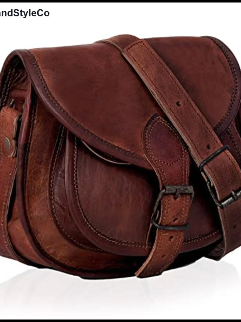 Vintage Style Genuine Leather Crossbody Shoulder Bag Handmade Purse